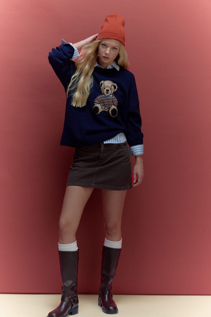 DeFacto Blue Woman Regular Fit Crew Neck Pullover Casual - Image 2